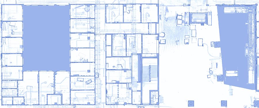 Floor plan from the as-is model, one complete storey