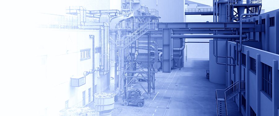 Industrial plant as a point cloud, services surveyed in place