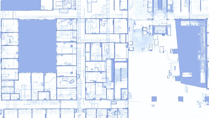 As-built floor plan of the Heart Center Bonn, derived from the scan