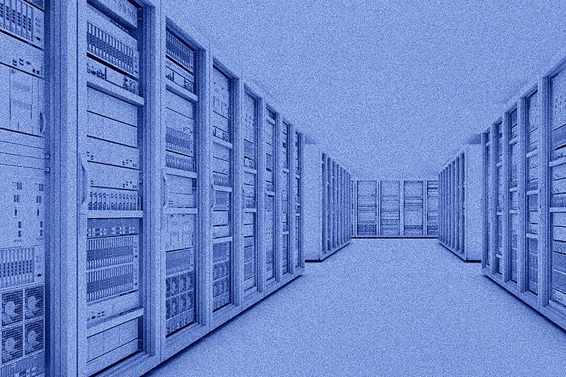 FRA1 Mainz data centre, server rows as a point cloud