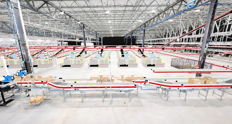 Digital twin of a logistics centre with conveyor systems